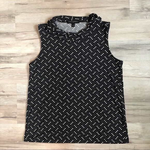 Banana Republic Sleeveless Black & White Top Sz S - Picture 1 of 5